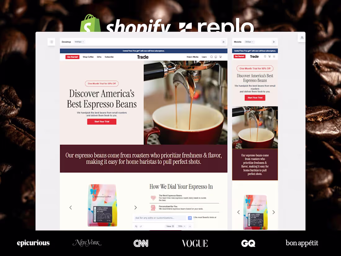 Cover image for Replo Development | Trade Coffee