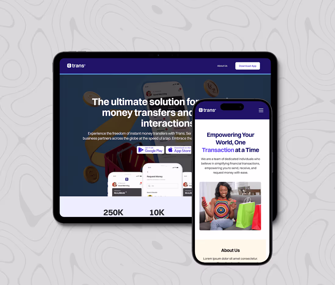 Cover image for Trans - Financial Services Website