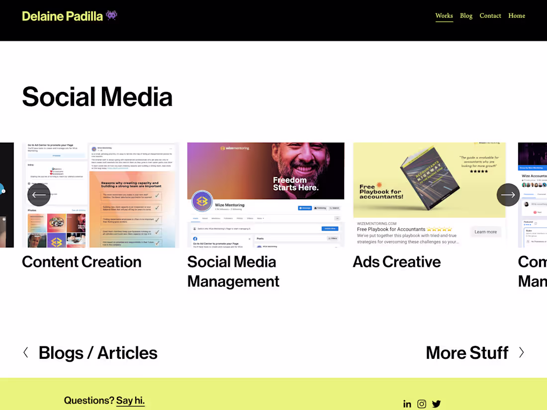 Cover image for Social Media — Delaine Padilla 👾