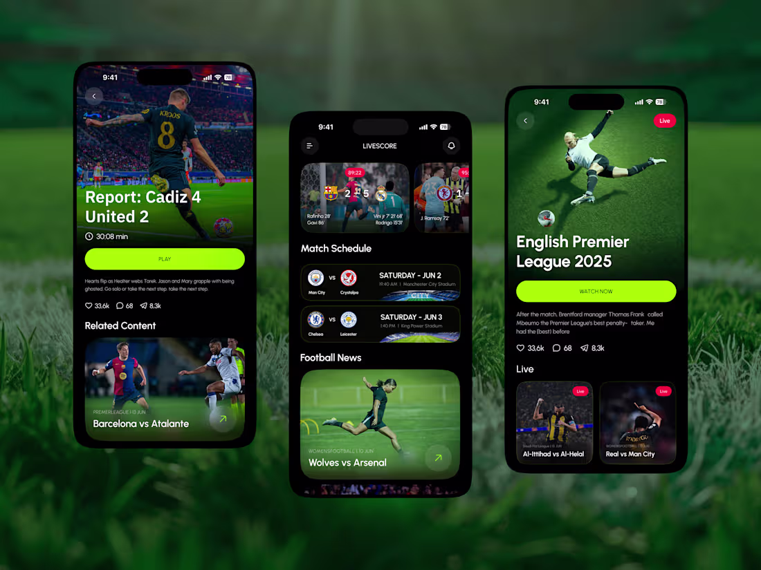 Cover image for Live Football Mobile App Design