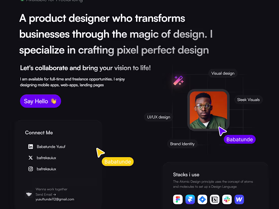Cover image for A product designer who crafts digital experiences.