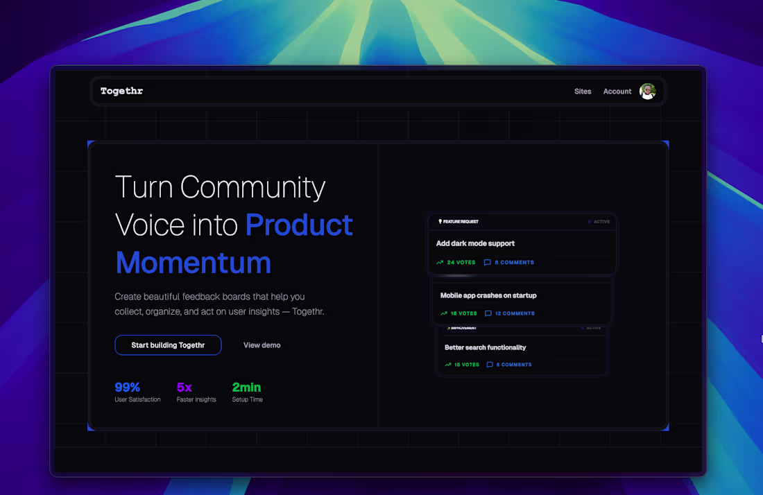Cover image for Togethr – Turn Community Voice into Product Momentum
