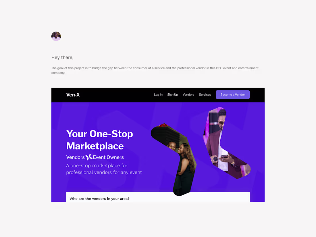 Cover image for A B2C platform for hiring professional vendors