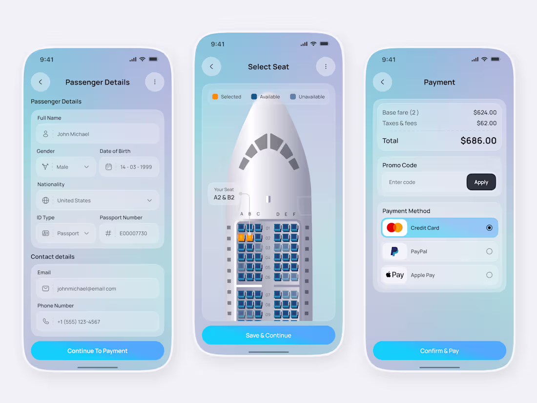 Cover image for Flight Booking Mobile App UI/UX