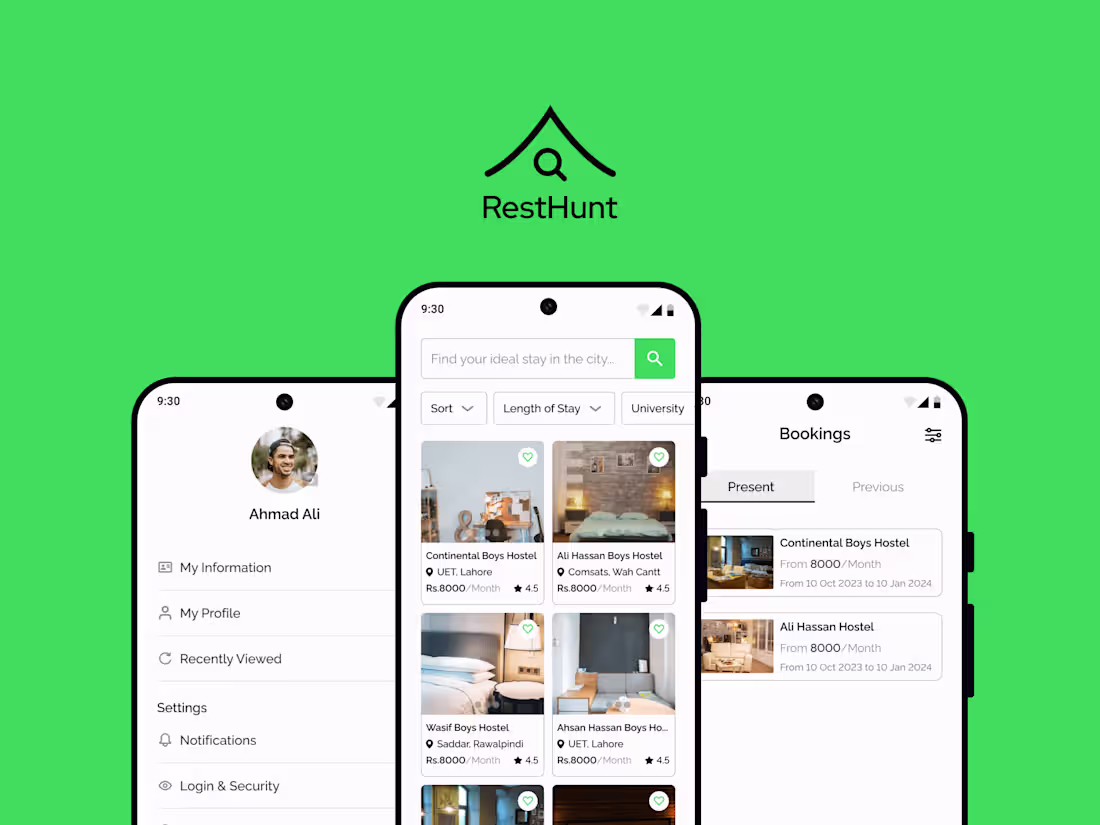 Cover image for Resthunt (Mobile + Web App Design)