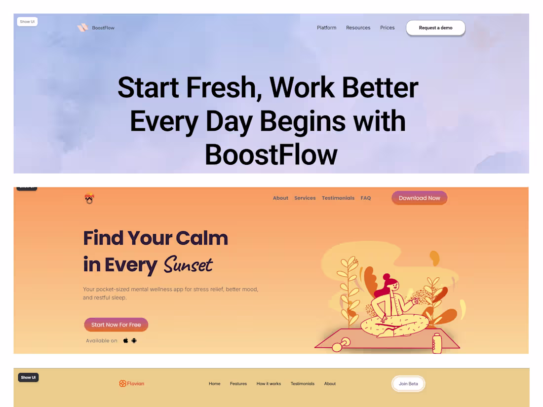 Cover image for Hero Section Design Exploration in Framer