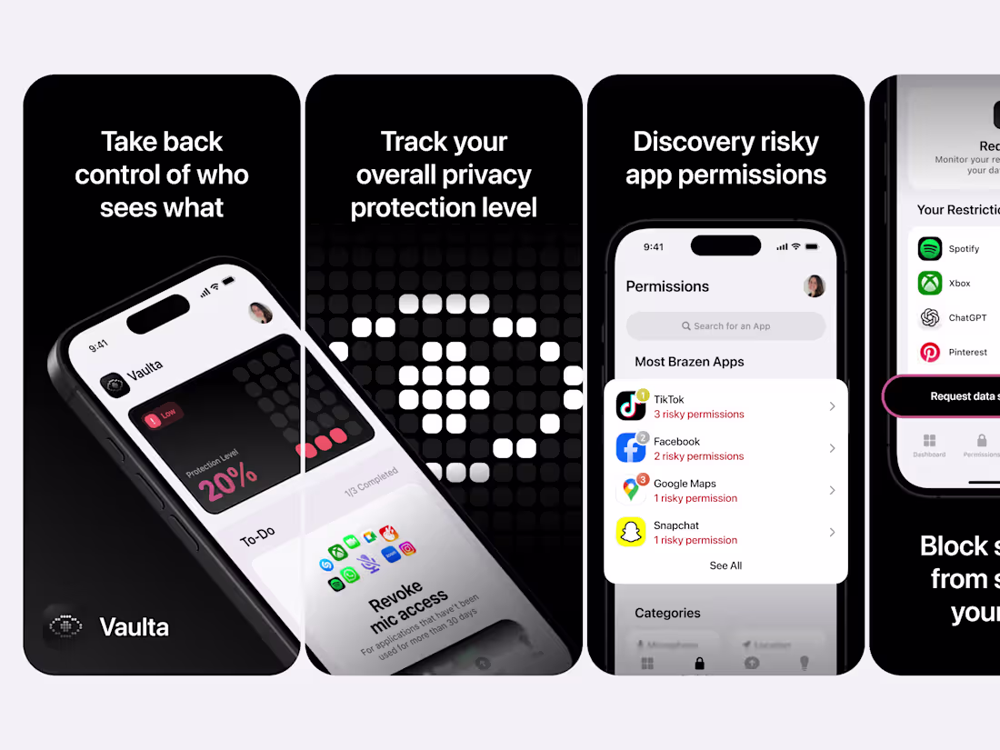 Cover image for About the Project Vaulta is an iOS utility for privacy. It t...
