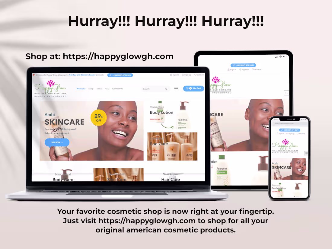 Cover image for Happyglow Ecommerce Website