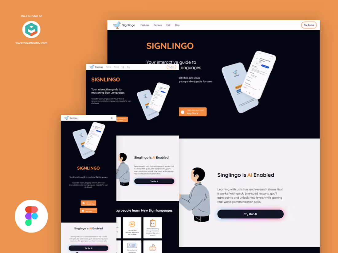 Cover image for Responsive Design for Signlingo company "New Version "
