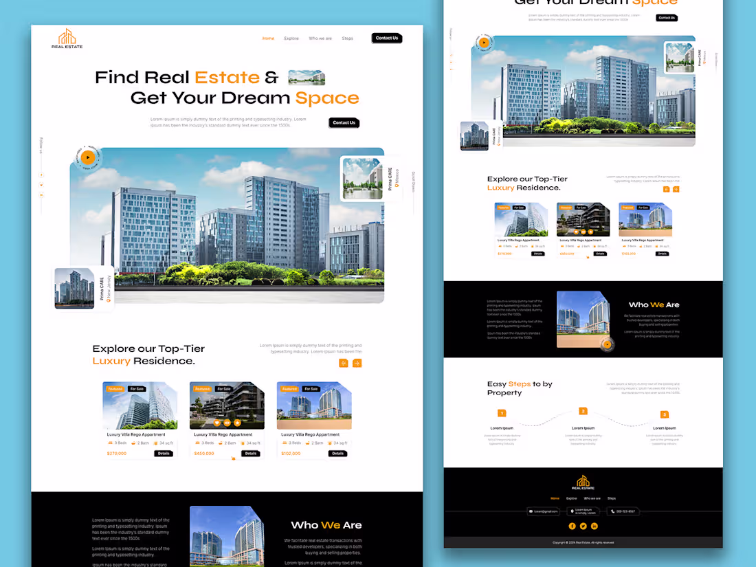 Cover image for Construction company website Real Estate website