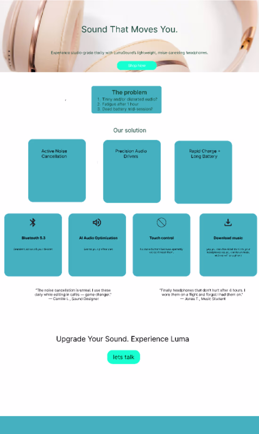 Cover image for Luma Sound landing page