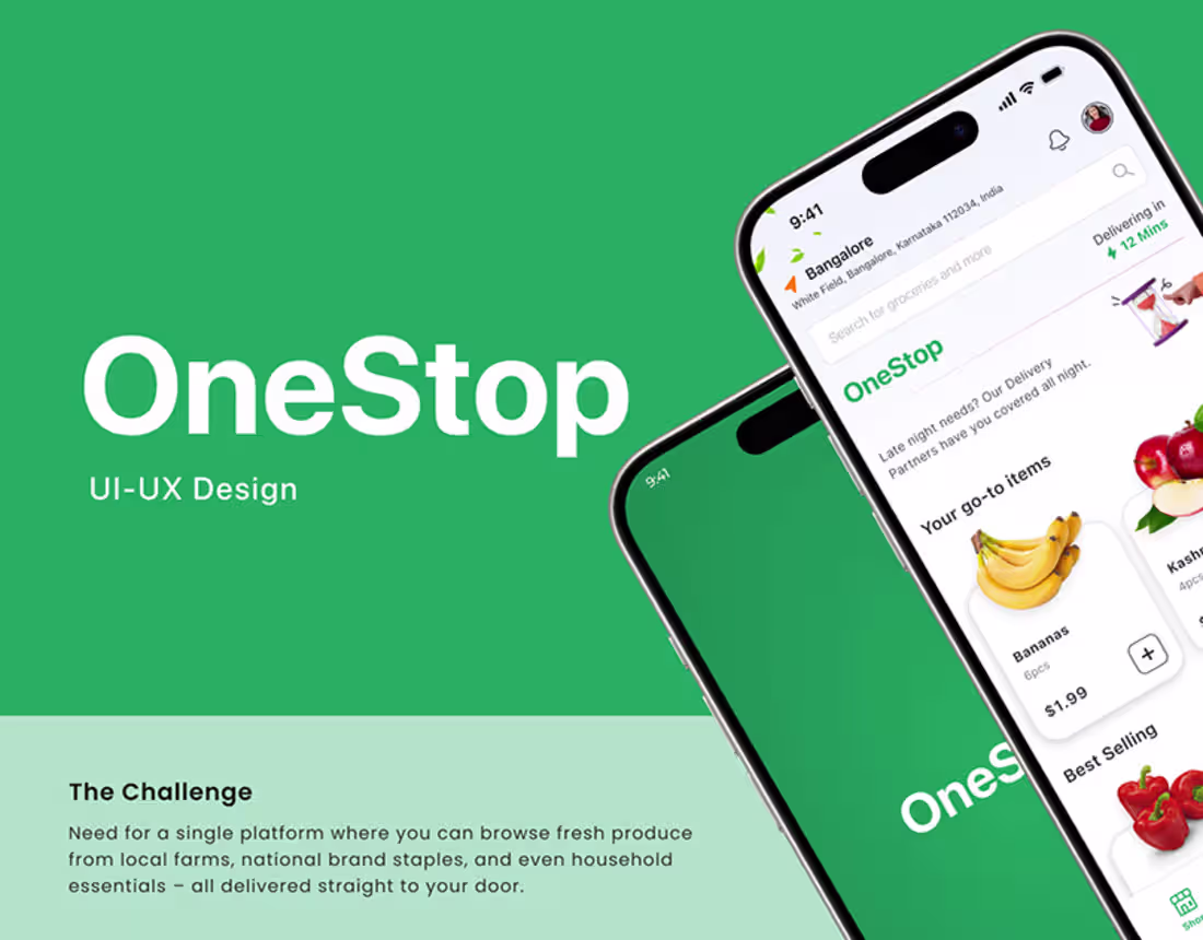Cover image for OneStop - A Grocery Delivery App