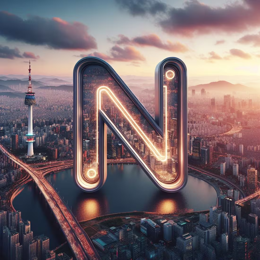 Cover image for letter N in seoul city of korea using AI tools