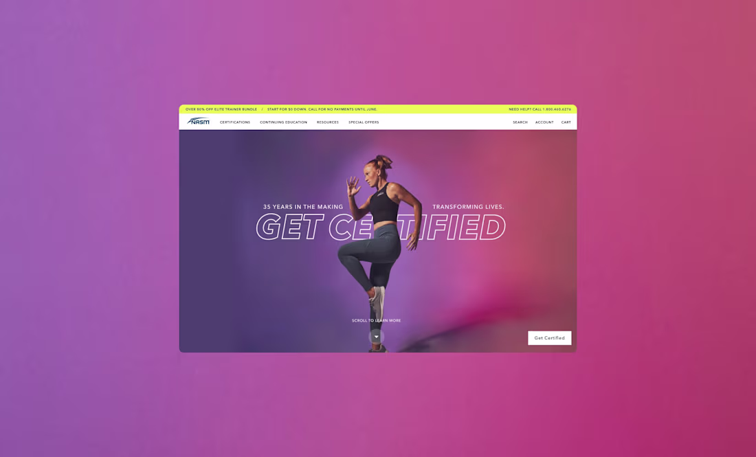 Cover image for NASM E-commerce Website Redesign