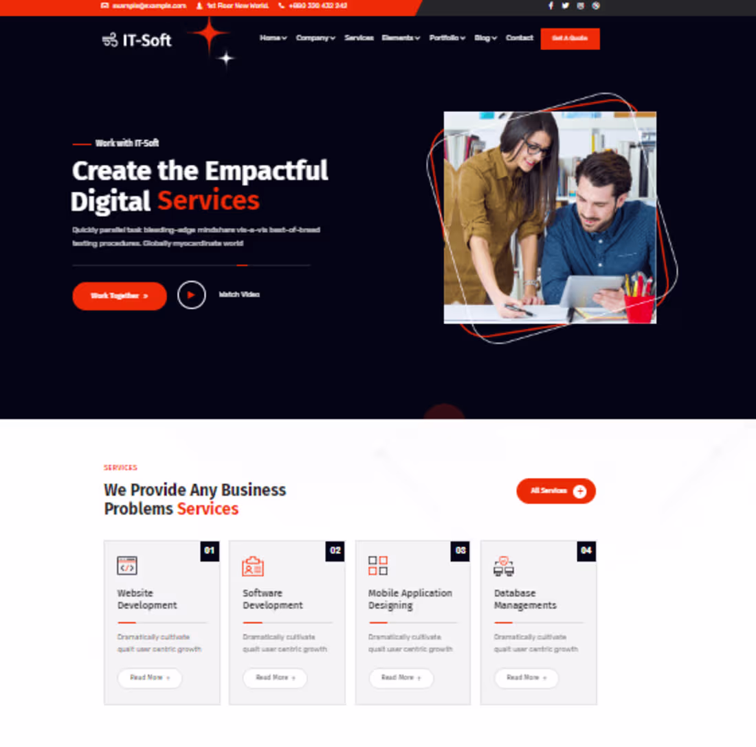 Cover image for A Web Design Project for an IT Company [IT-Soft]
