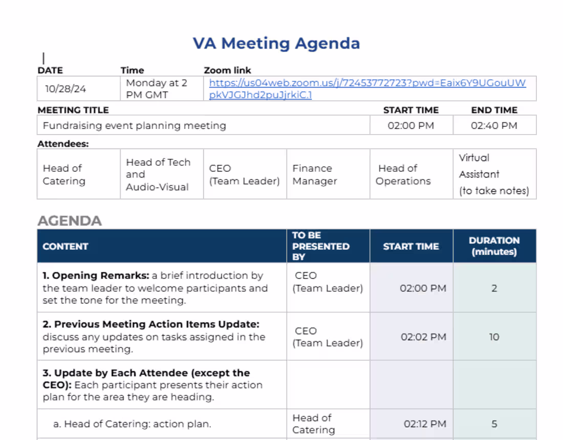 Cover image for Creating Meeting Agendas