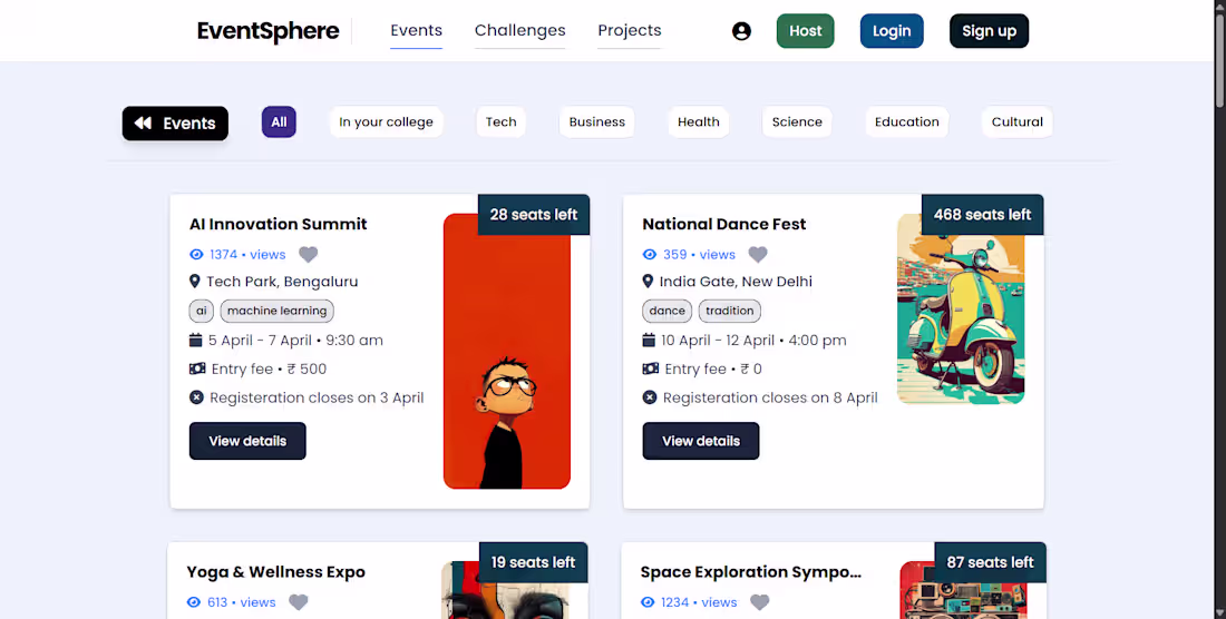 Cover image for A frontend Ui for event