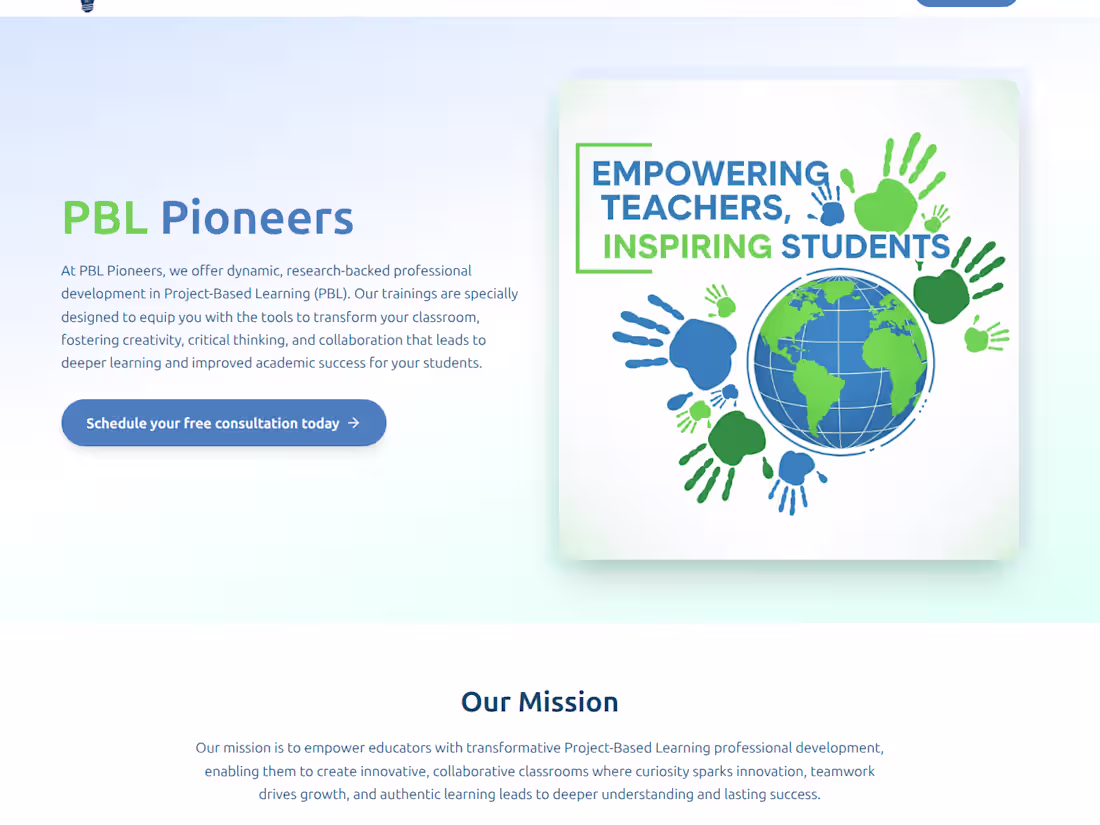 Cover image for Landing Page - PBL Pioneers