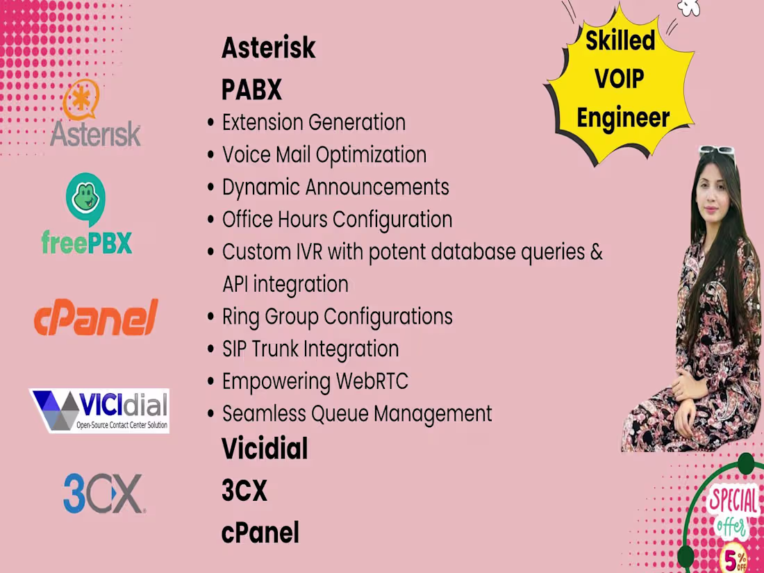 Cover image for I will install asterisk voip fix linux server vicidial fusionpbx