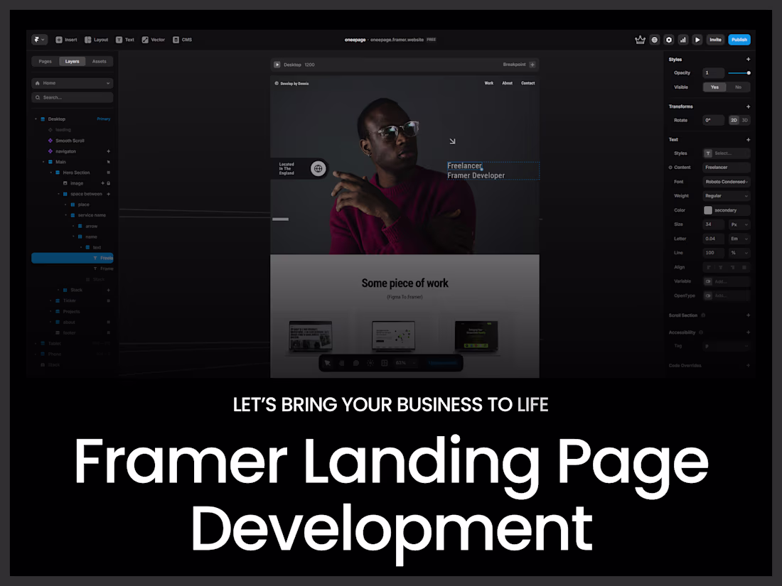 Cover image for Landing Page Design and Framer Development