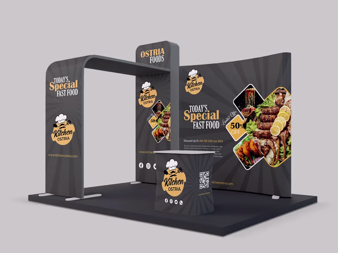 Cover image for I will design an impressive trade show booth backdrop banner des