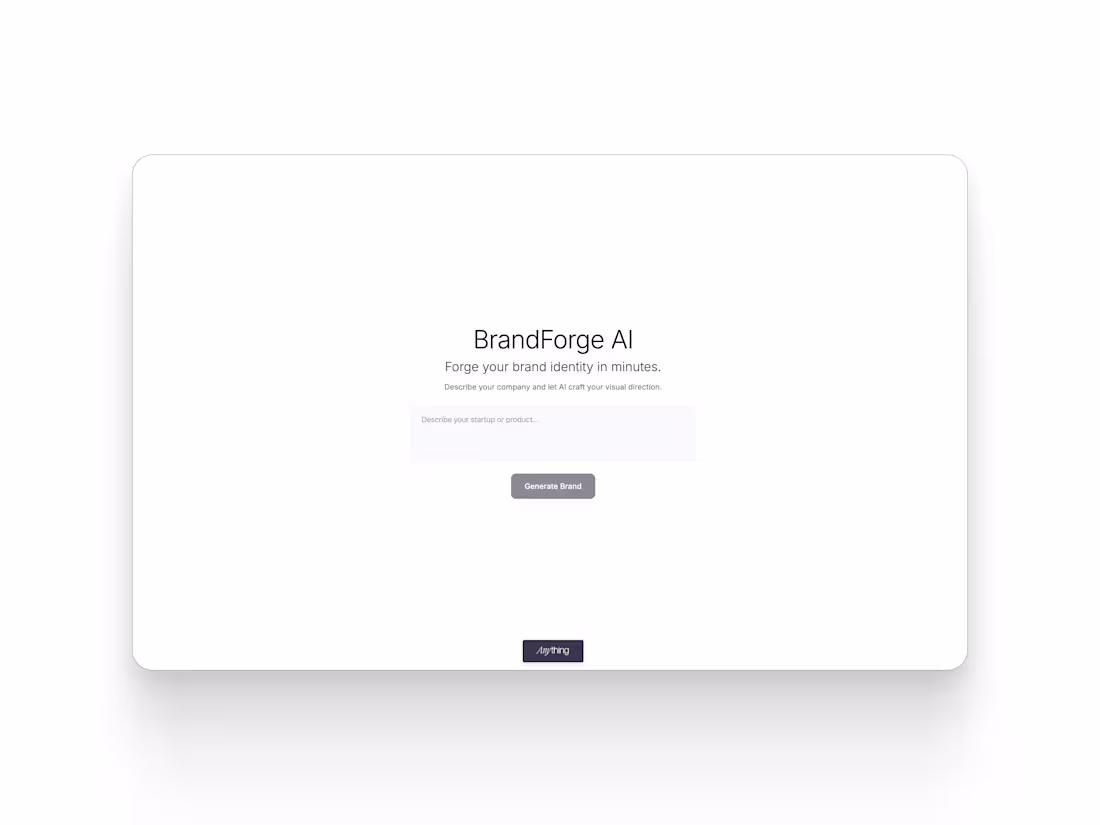Cover image for Brand Forge: AI-Powered Branding Tool
