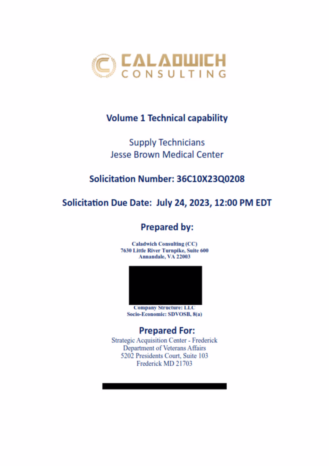 Cover image for GSA Contract Vehicle Supply Technicians Jesse Brown Medical Cent