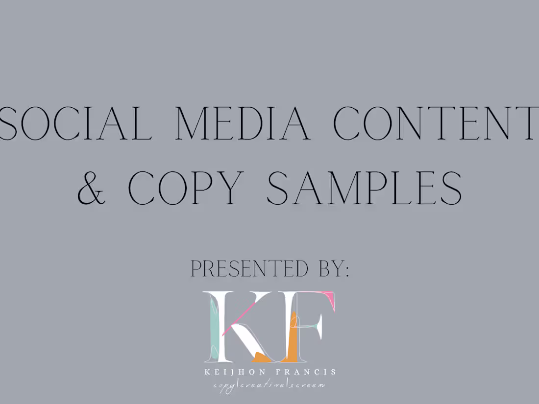 Cover image for Social Media Copy Samples