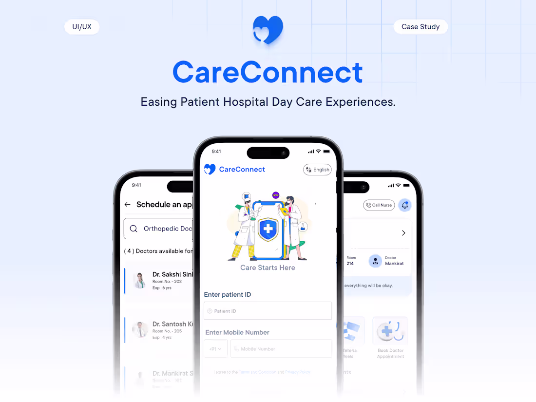 Cover image for CareConnect: Streamlining Hospital Experience.