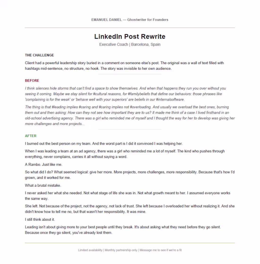 Cover image for LinkedIn ghostwriting for a business