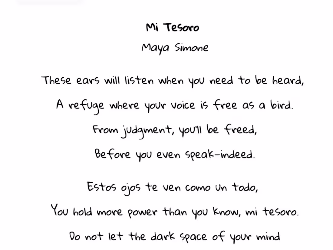 Cover image for Mi Tesoro: A Poetic Reflection