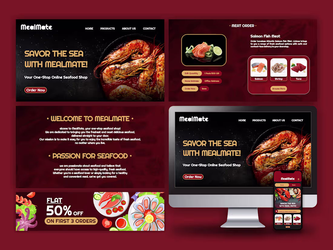 Cover image for Food Brand Website+Mockup