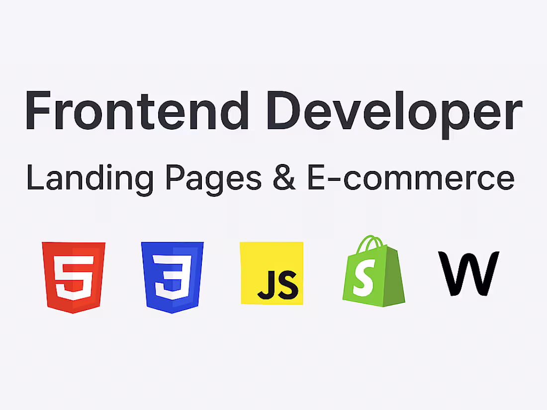 Cover image for Frontend Junior Developer | Shopify & WordPress Expert 