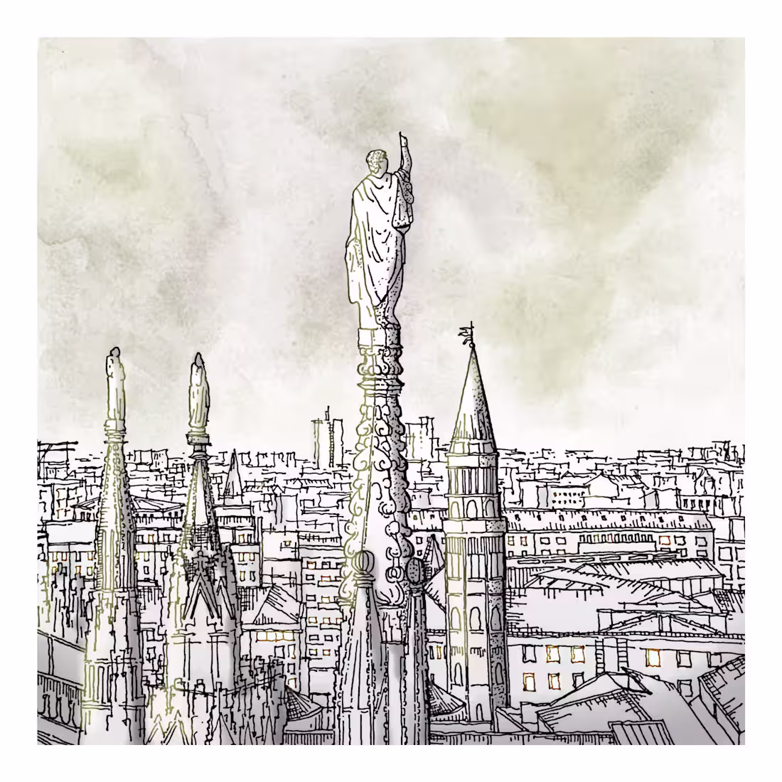 Cover image for Hand-drawing sketch illustrations of landscapes and buildings