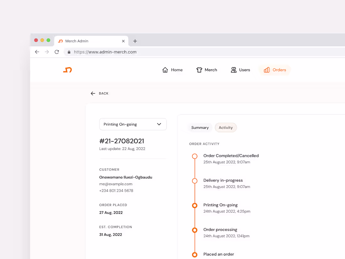 Cover image for Order Tracking System v1 by Onowomano Iluezi-Ogbaudu on Dribbble