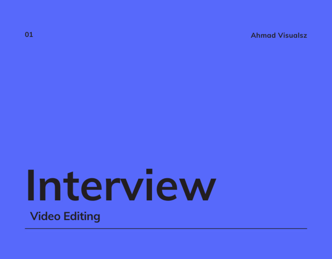 Cover image for Interview Style Video Editing