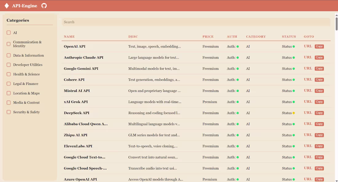 Cover image for API-Engine, automated API listing system