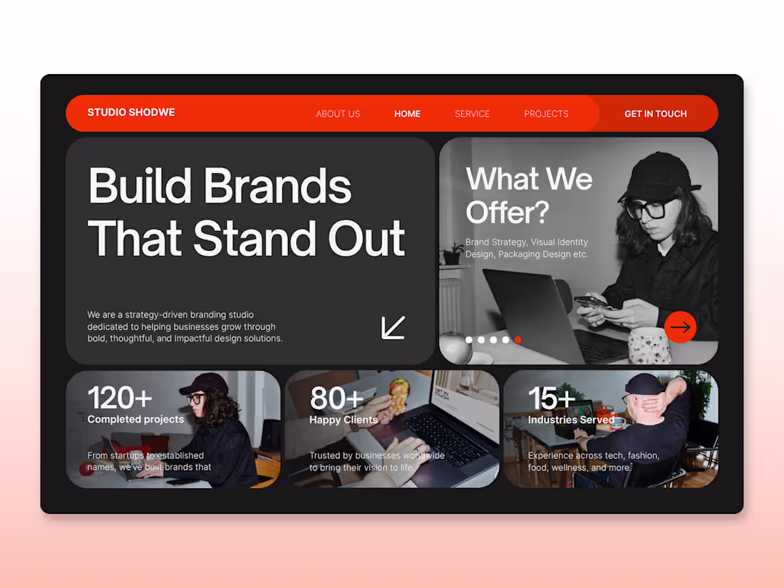 Cover image for Studio Shodwe Landing Page Design