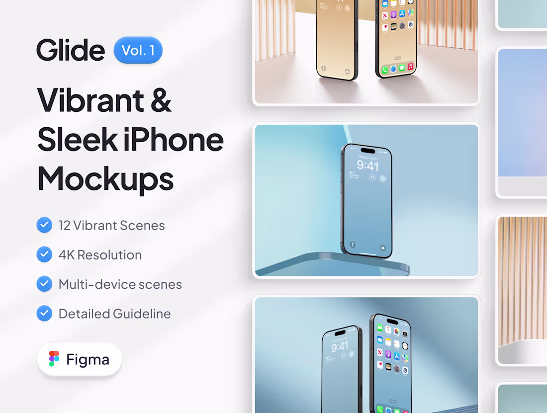 Cover image for Glide vol.1 - iPhone Mockup Scenes