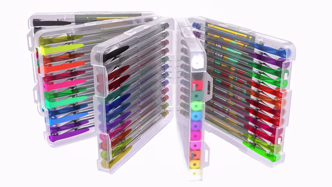 Cover image for 3d  modeling and rendering of color pen sets