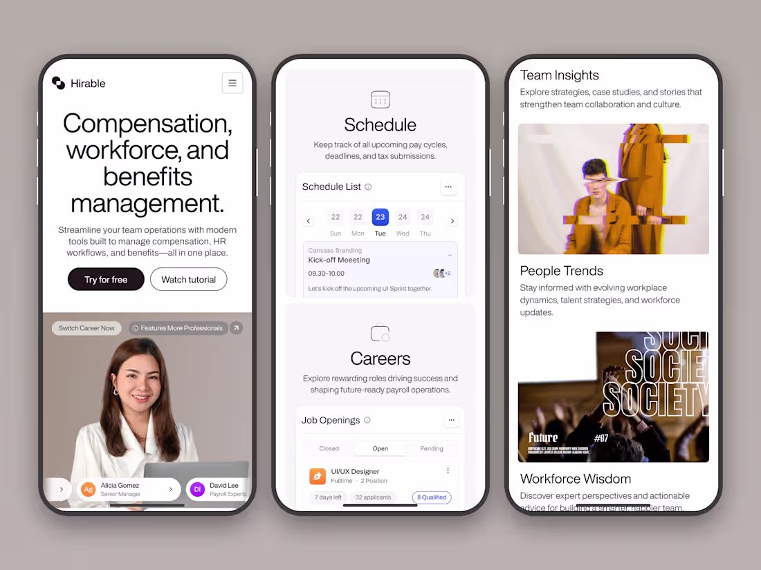 Cover image for Hirable - HR Management Responsive Landing Page