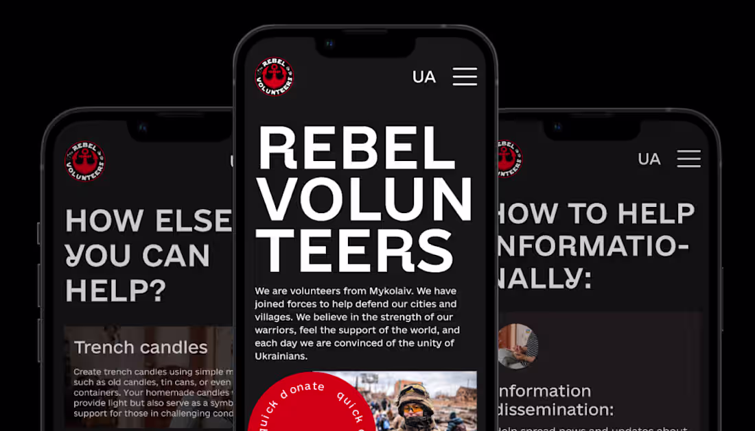 Cover image for REBEL VOLUNTEERS - UI/UX Design