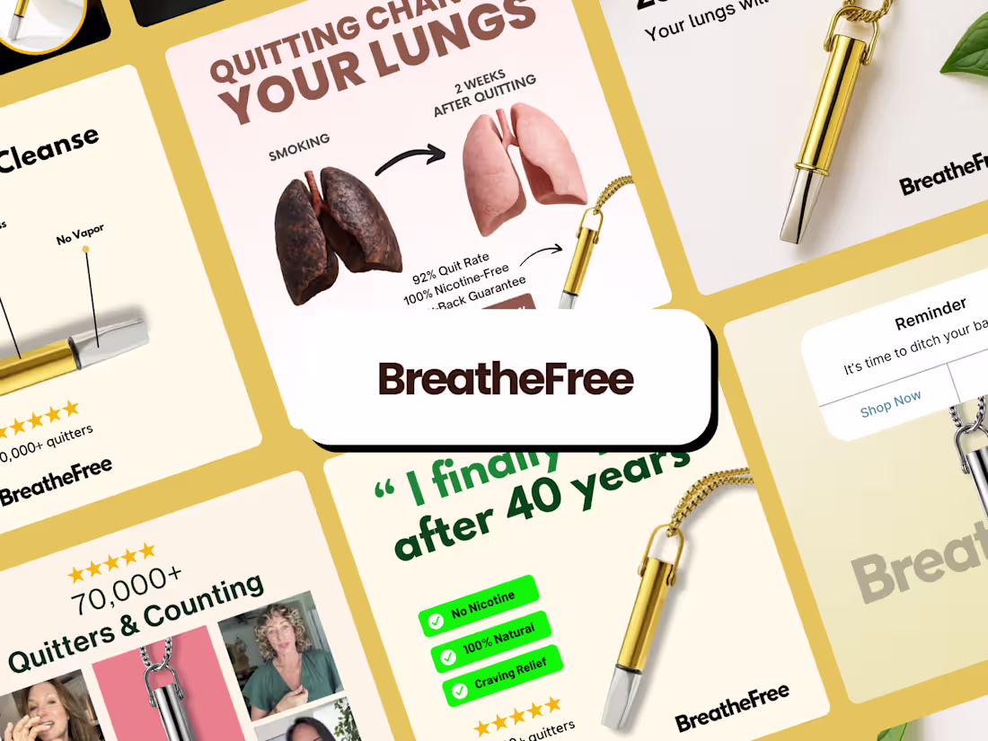 Cover image for Meta Ad Creatives — Health & Wellness DTC (BreatheFree)
