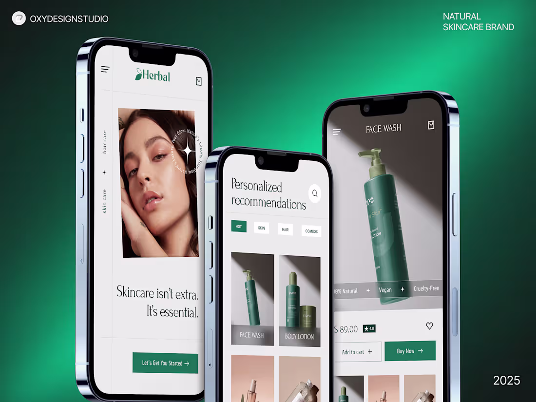 Cover image for Herbal | Skincare App UI 