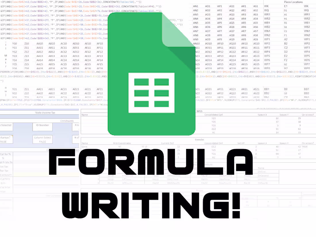 Cover image for Excel Formula Writing