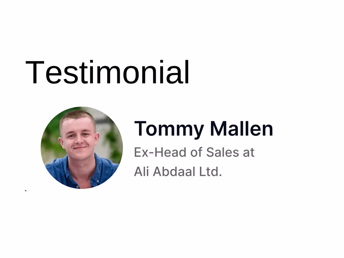 Cover image for Testimonial from Tommy Mallen