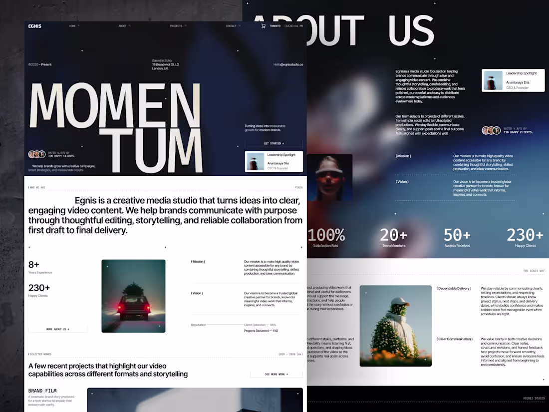 Cover image for Egnis — Photography & Video Portfolio Template