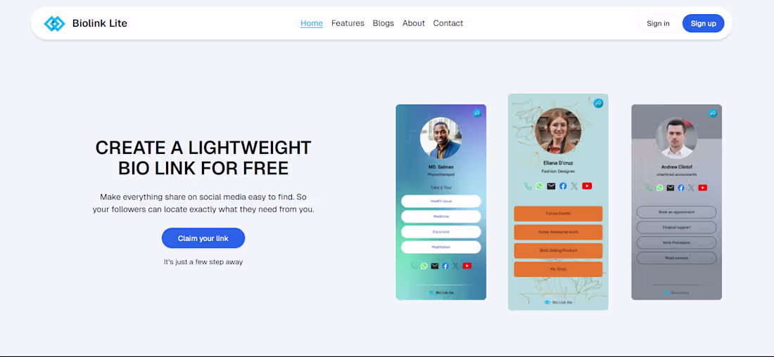 Cover image for Biolink Lite Bio Link Profile Development