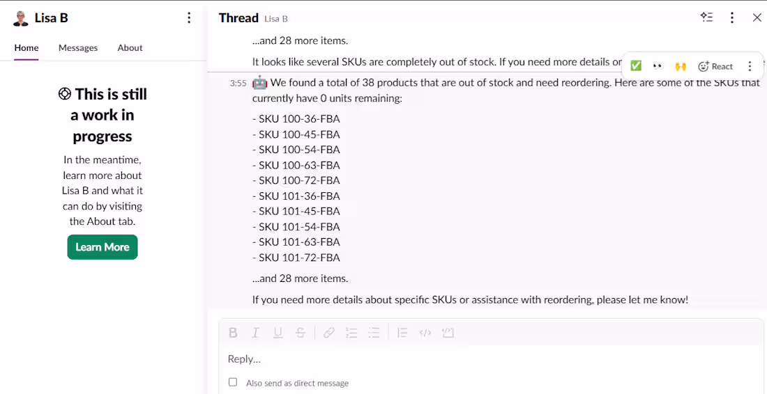 Cover image for Amazon FBA AI Assistant - Slack Purpose Self-hosted AI assis...