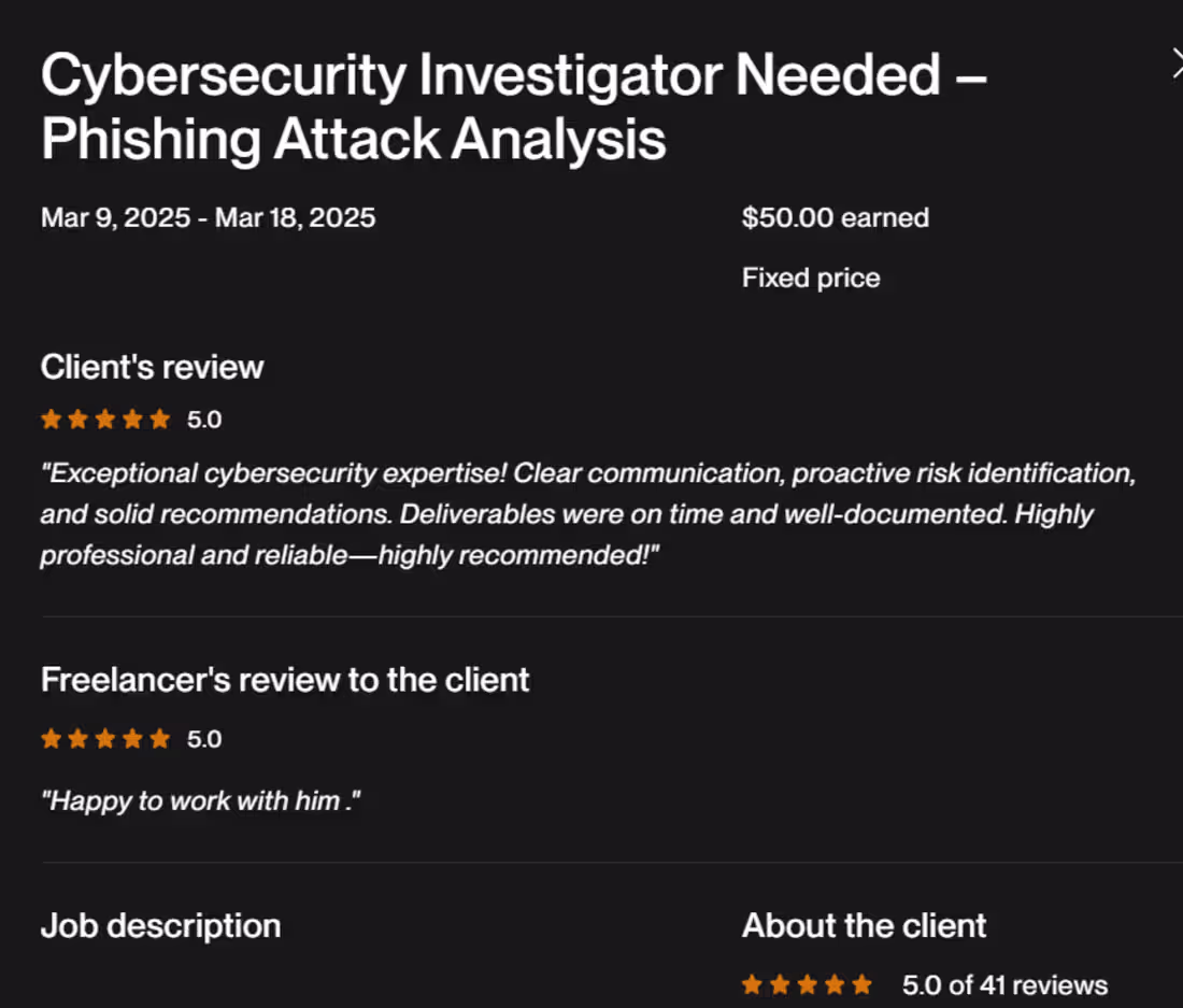 Cover image for Completed a cybersecurity engagement delivering timely, well...